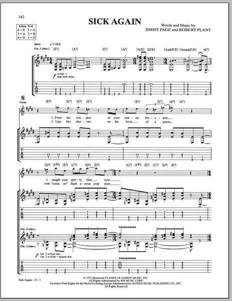 open zoom image for Sick Again - Guitar TAB, New, Main