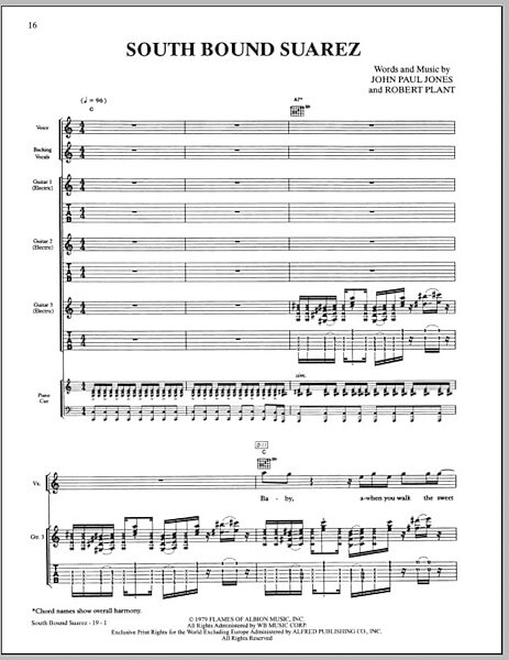 open zoom image for South Bound Saurez - Guitar TAB, New, Main