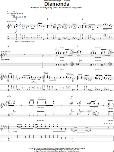 open zoom image for Diamonds - Guitar TAB, New, Main