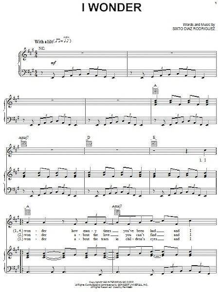 open zoom image for I Wonder - Piano/Vocal/Guitar, New, Main