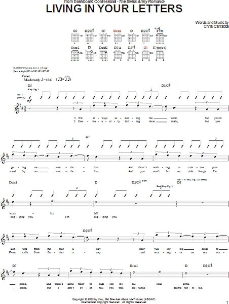open zoom image for Living In Your Letters - Guitar TAB, New, Main