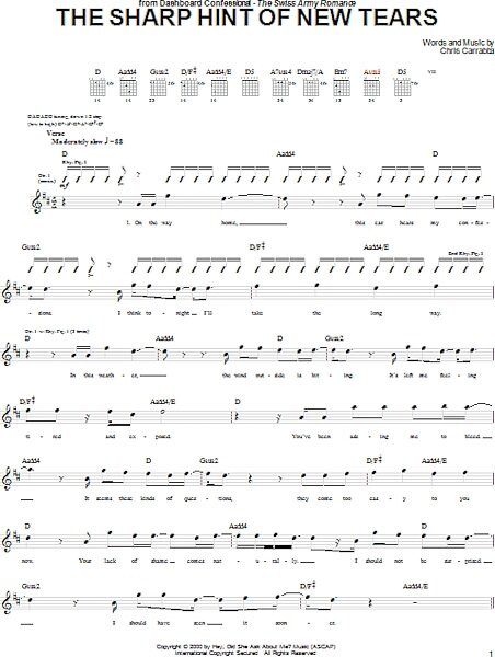 open zoom image for The Sharp Hint Of New Tears - Guitar TAB, New, Main