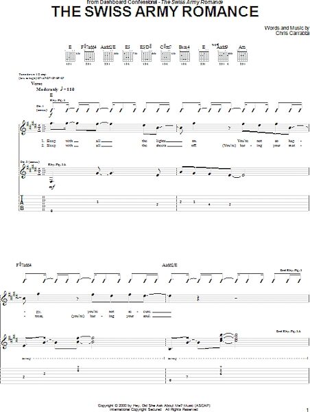 open zoom image for The Swiss Army Romance - Guitar TAB, New, Main