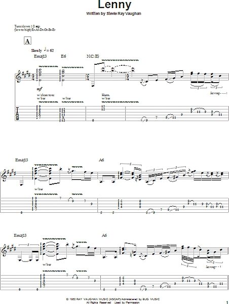 open zoom image for Lenny - Guitar Tab Play-Along, New, Main