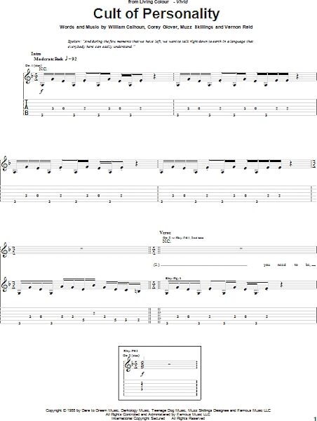 open zoom image for Cult Of Personality - Guitar TAB, New, Main