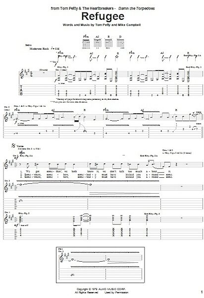 open zoom image for Refugee - Guitar TAB, New, Main