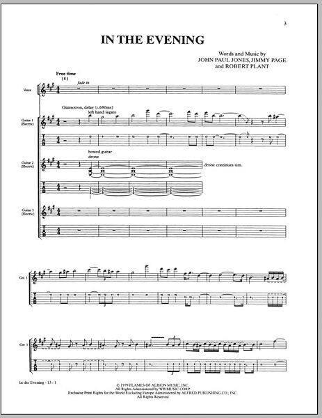 open zoom image for In The Evening - Guitar TAB, New, Main