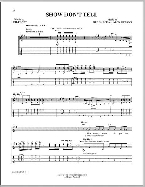 open zoom image for Show Don't Tell - Guitar TAB, New, Main