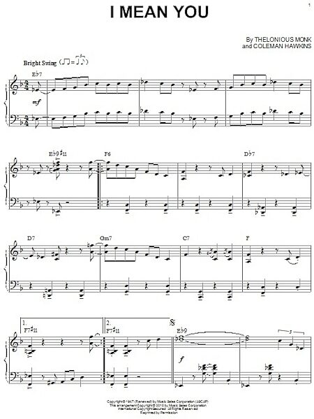 open zoom image for I Mean You - Piano Solo, New, Main