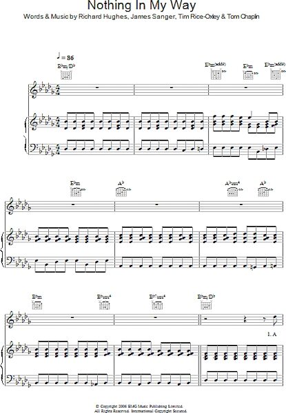 open zoom image for Nothing In My Way - Piano/Vocal/Guitar, New, Main