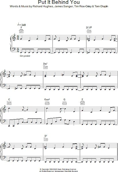 open zoom image for Put It Behind You - Piano/Vocal/Guitar, New, Main