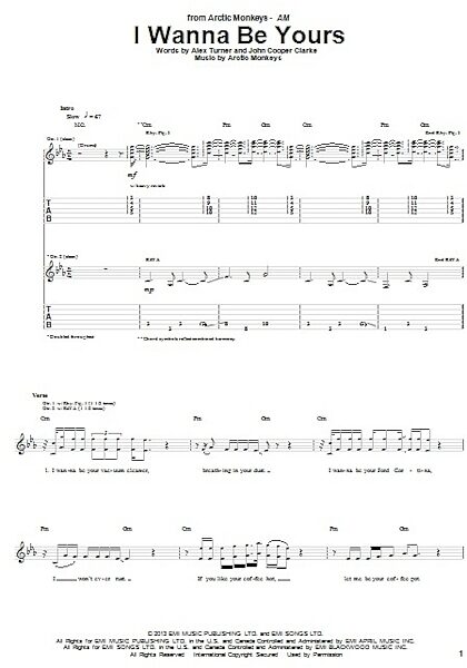 open zoom image for I Wanna Be Yours - Guitar TAB, New, Main