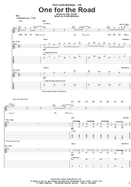 open zoom image for One For The Road - Guitar TAB, New, Main