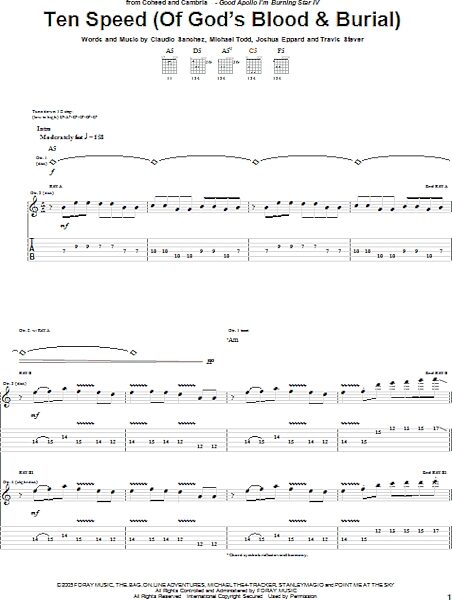 open zoom image for Ten Speed (Of God's Blood & Burial) - Guitar TAB, New, Main