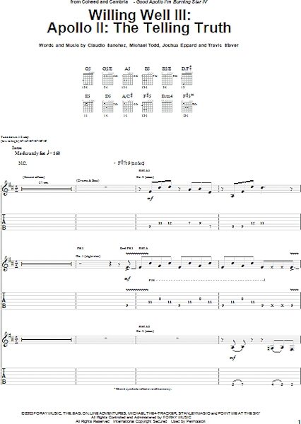 open zoom image for Willing Well III: Apollo II: The Telling Truth - Guitar TAB, New, Main