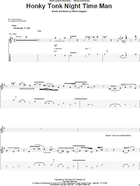 open zoom image for Honky Tonk Night Time Man - Guitar TAB, New, Main