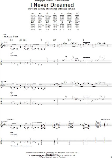 open zoom image for I Never Dreamed - Guitar TAB, New, Main