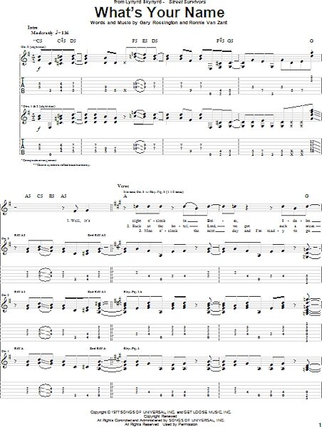 open zoom image for What's Your Name - Guitar TAB, New, Main