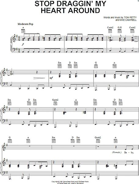 open zoom image for Stop Draggin' My Heart Around - Piano/Vocal/Guitar, New, Main
