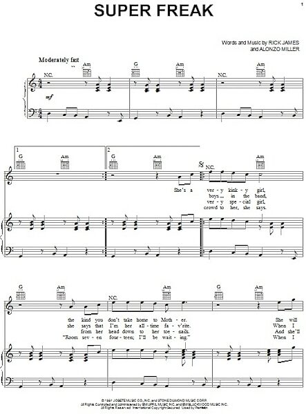 open zoom image for Super Freak - Piano/Vocal/Guitar, New, Main