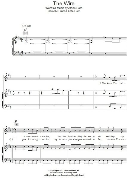 open zoom image for The Wire - Piano/Vocal/Guitar, New, Main