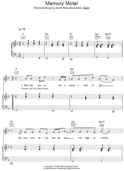 open zoom image for Memory Motel - Piano/Vocal/Guitar, New, Main