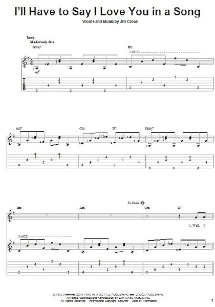 open zoom image for I'll Have To Say I Love You In A Song - Solo Guitar, New, Main