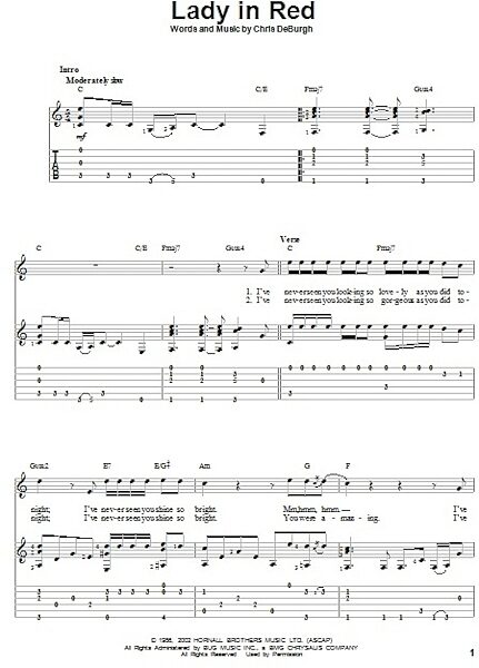 open zoom image for Lady In Red - Solo Guitar, New, Main