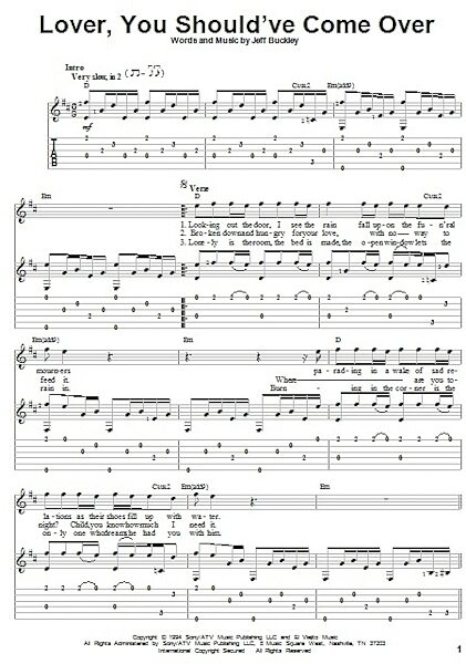 open zoom image for Lover, You Should've Come Over - Solo Guitar, New, Main