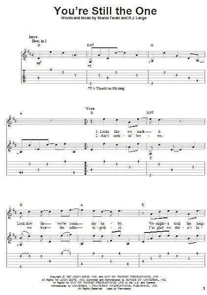 open zoom image for You're Still The One - Solo Guitar, New, Main