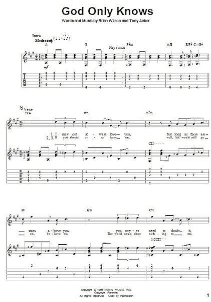 open zoom image for God Only Knows - Solo Guitar, New, Main