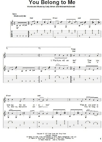 open zoom image for You Belong To Me - Solo Guitar, New, Main