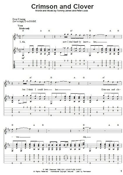 open zoom image for Crimson And Clover - Solo Guitar, New, Main