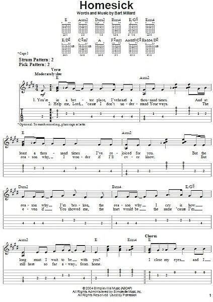 open zoom image for Homesick - Easy Guitar with TAB, New, Main