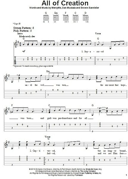 open zoom image for All Of Creation - Easy Guitar with TAB, New, Main