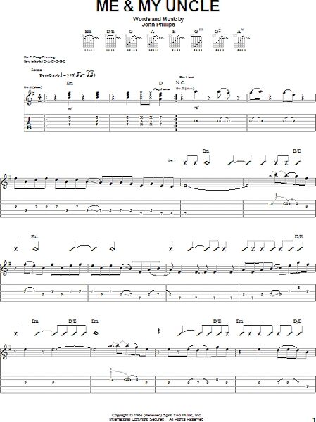 open zoom image for Me & My Uncle - Guitar TAB, New, Main