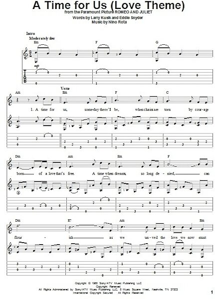 open zoom image for A Time For Us (Love Theme) - Solo Guitar, New, Main