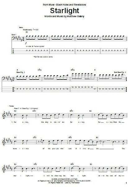 open zoom image for Starlight - Bass Tab, New, Main