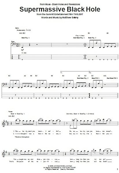 open zoom image for Supermassive Black Hole - Bass Tab, New, Main