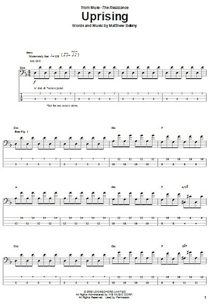 open zoom image for Uprising - Bass Tab, New, Main