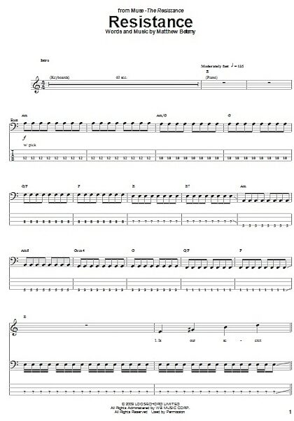open zoom image for Resistance - Bass Tab, New, Main