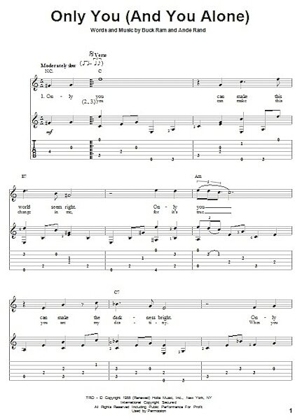 open zoom image for Only You (And You Alone) - Solo Guitar, New, Main