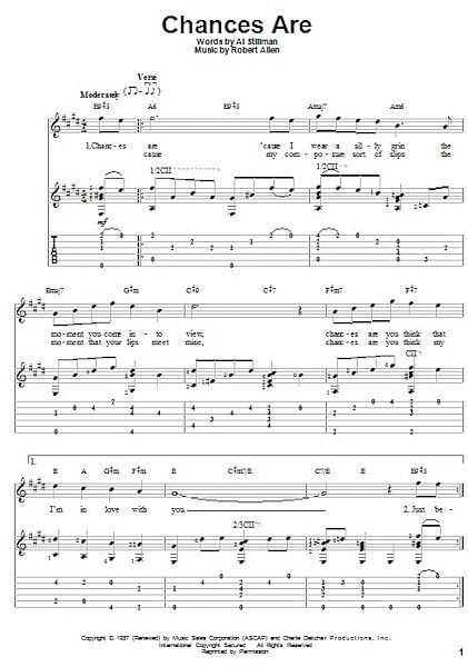 open zoom image for Chances Are - Solo Guitar, New, Main