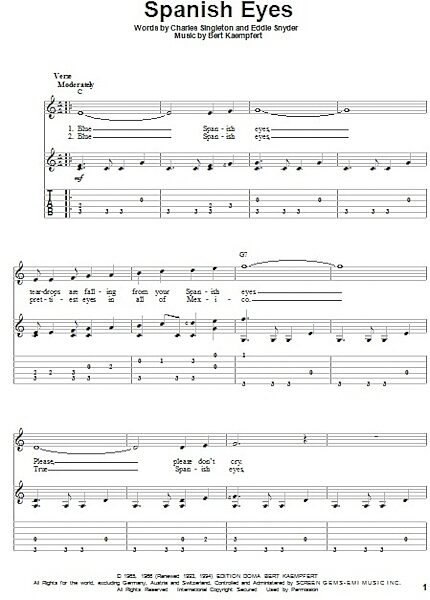 open zoom image for Spanish Eyes - Solo Guitar, New, Main