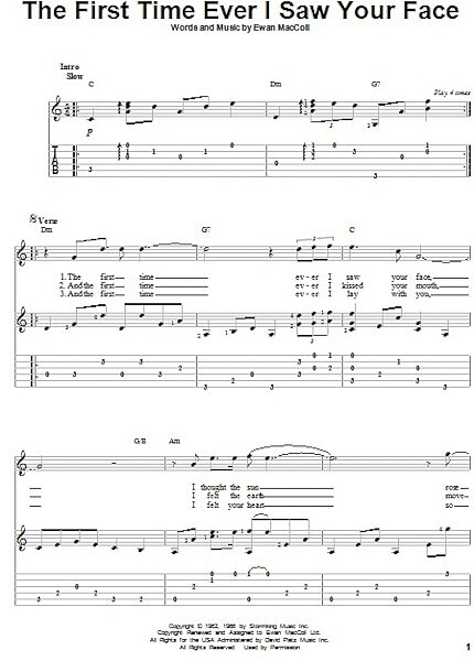 open zoom image for The First Time Ever I Saw Your Face - Solo Guitar, New, Main