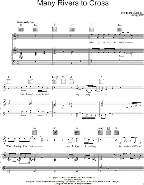 open zoom image for Many Rivers To Cross - Piano/Vocal/Guitar, New, Main