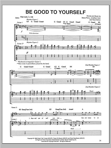 open zoom image for Be Good To Yourself - Guitar TAB, New, Main