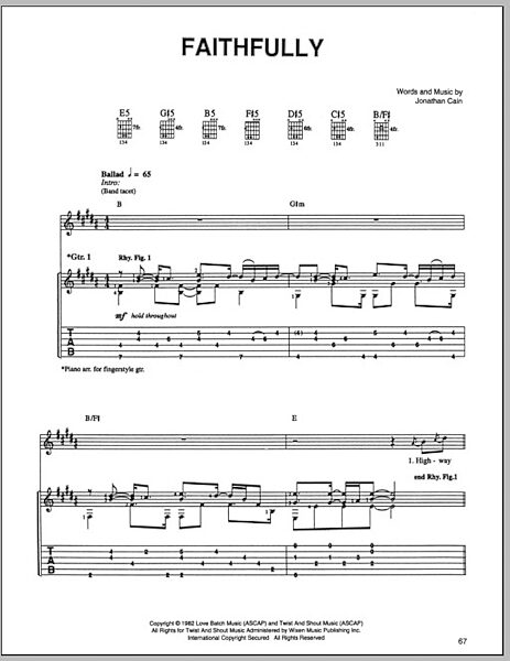 open zoom image for Faithfully - Guitar TAB, New, Main