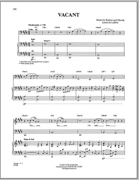 open zoom image for Vacant - Guitar TAB, New, Main