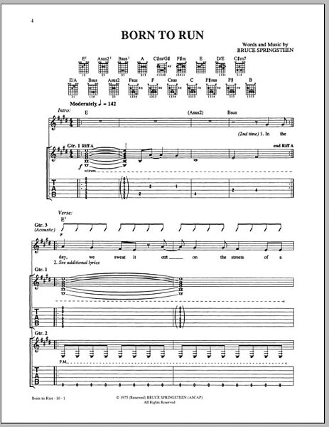 open zoom image for Born To Run - Guitar TAB, New, Main